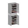 Hanad Schuhschrank mit 4 Türen und 10 Einlegeböden 76x34x200cm Weiß 