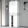 Hanad Schuhschrank mit 4 Türen und 10 Einlegeböden 76x34x200cm Weiß Rabatte
