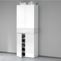 Hanad Schuhschrank mit 4 Türen und 10 Einlegeböden 76x34x200cm Weiß 