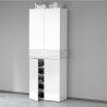 Hanad Schuhschrank mit 4 Türen und 10 Einlegeböden 76x34x200cm Weiß 