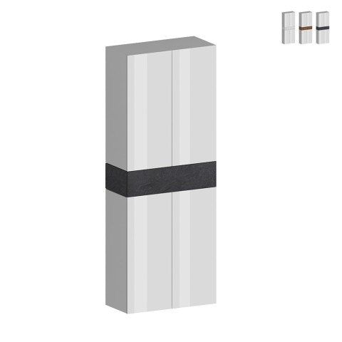 Hanad Schuhschrank mit 4 Türen und 10 Einlegeböden 76x34x200cm Weiß Aktion
