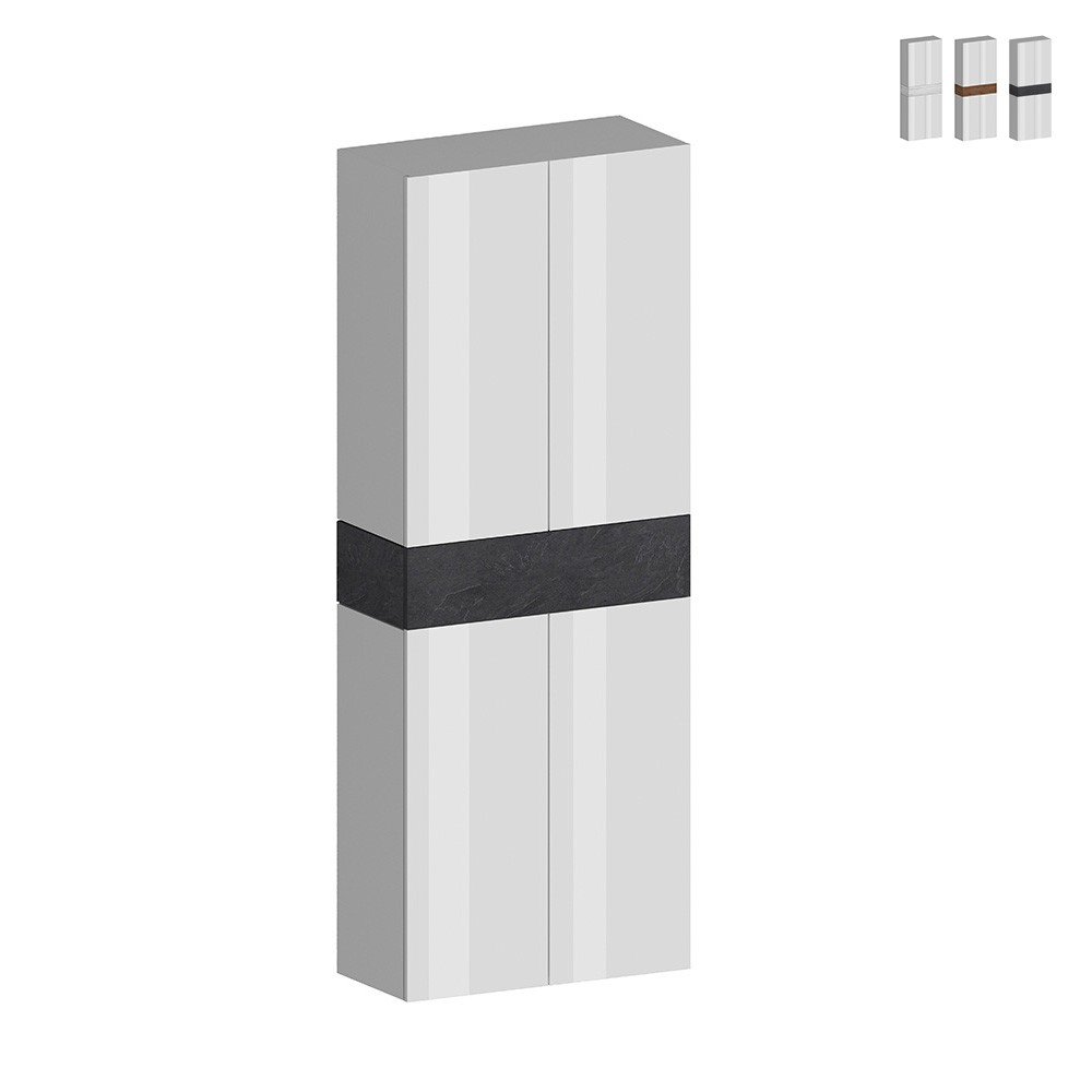 Hanad Schuhschrank mit 4 Türen und 10 Einlegeböden 76x34x200cm Weiß
