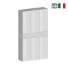 Moderner großer Schuhschrank 114x34x200cm, 6 Türen, 10 Regale, Dettey Modell
