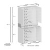 Moderner großer Schuhschrank 114x34x200cm, 6 Türen, 10 Regale, Dettey 