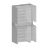 Moderner großer Schuhschrank 114x34x200cm, 6 Türen, 10 Regale, Dettey 