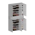Moderner großer Schuhschrank 114x34x200cm, 6 Türen, 10 Regale, Dettey 
