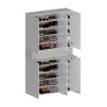 Moderner großer Schuhschrank 114x34x200cm, 6 Türen, 10 Regale, Dettey 