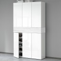 Moderner großer Schuhschrank 114x34x200cm, 6 Türen, 10 Regale, Dettey 