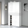 Moderner großer Schuhschrank 114x34x200cm, 6 Türen, 10 Regale, Dettey Katalog