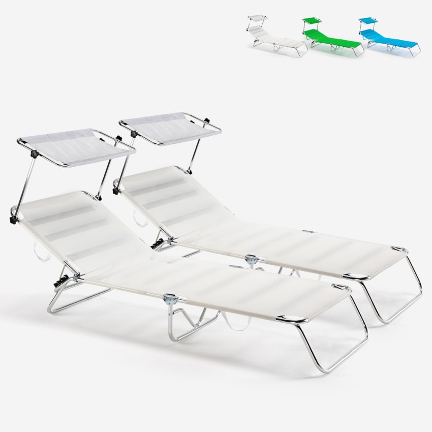 2er Set Strandliegen Liegestühle Sonnenliegen Klappbar aus Aluminium Cancun Auswahl 2er Set Strandliegen Liegestühle Sonnenliegen Klappbar aus Aluminium Cancun Auswahl