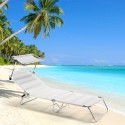 4er Set Strandliegen Liegestühle Sonnenliegen Klappbar aus Aluminium Cancun Verkauf