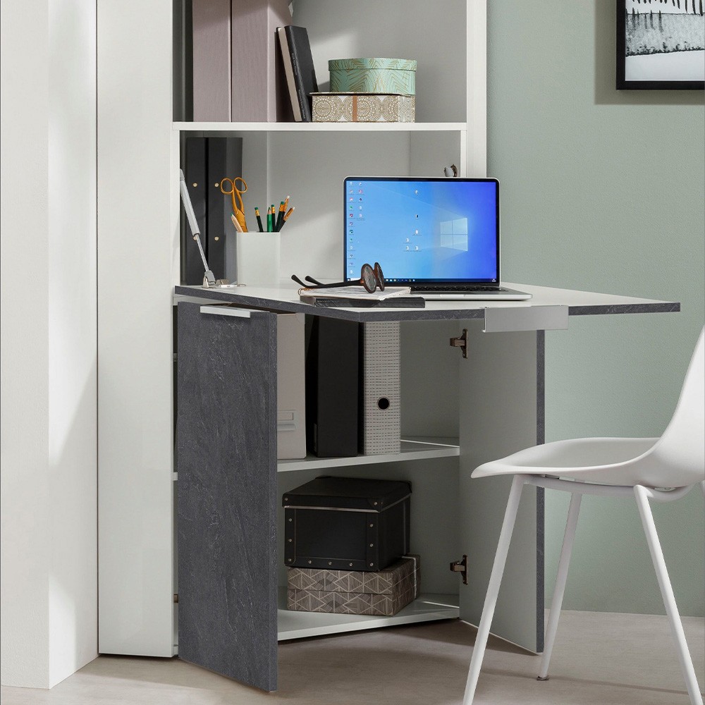 Platzsparender Eck-Schreibtisch klappbar 90x56cm Layla II