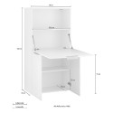 Platzsparender Schreibtisch 70x35cm klappbares Regal versteckt Schrank Layla Modell