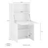 Platzsparender Schreibtisch 70x35cm klappbares Regal versteckt Schrank Layla Modell