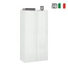 Moderne Büroschrank Wohnzimmer 2 Türen Weiß Hochglanz 70x35x140 Birse Angebot