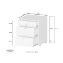 Niedriger Rollcontainer 3 Schubladen 47x45x61 Büroschreibtisch Paul Preis