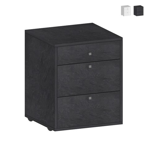 Niedriger Rollcontainer 3 Schubladen 47x45x61 Büroschreibtisch Paul Aktion