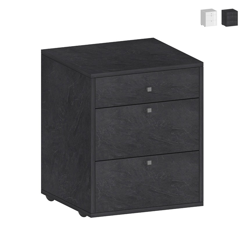 Niedriger Rollcontainer 3 Schubladen 47x45x61 Büroschreibtisch Paul Aktion Niedriger Rollcontainer 3 Schubladen 47x45x61 Büroschreibtisch Paul Aktion