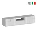 Moderner TV-Stand Chiron mit 4 Türen und Schublade, 220x45x46 cm 
