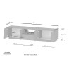 Moderner TV-Stand Chiron mit 4 Türen und Schublade, 220x45x46 cm 