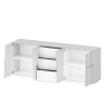 Moderne Wohnzimmerschrank Anrichte mit 3 Schubladen und 2 Türen, 220x44x86 cm, Margaux 