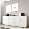 Moderne Wohnzimmerschrank Anrichte mit 3 Schubladen und 2 Türen, 220x44x86 cm, Margaux Katalog