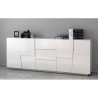 Moderne Wohnzimmerschrank Anrichte mit 3 Schubladen und 2 Türen, 220x44x86 cm, Margaux 