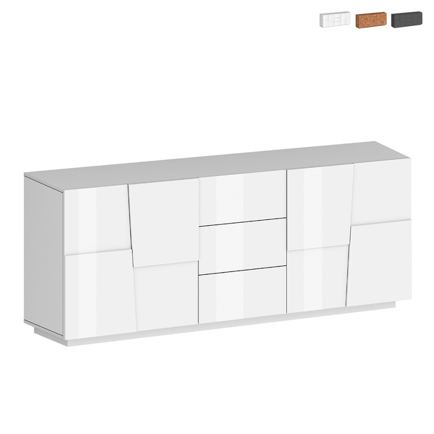 Moderne Wohnzimmerschrank Anrichte mit 3 Schubladen und 2 Türen, 220x44x86 cm, Margaux Angebot Moderne Wohnzimmerschrank Anrichte mit 3 Schubladen und 2 Türen, 220x44x86 cm, Margaux Angebot