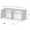 Moderne Anrichte Darill mit 4 Türen, 200x44x86, für Wohnzimmer 