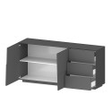Moderne Anrichte 2 Türen 3 Schubladen Wohnzimmer Schlafzimmer Glencoe Kauf