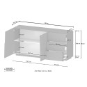 Moderne Anrichte 2 Türen 3 Schubladen Wohnzimmer Schlafzimmer Glencoe 