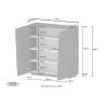 Moderne Anrichte 2-türig Mehrzweck Flurschrank 120x44,6x126cm Seeley 