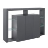 Credenza 3-türiges modernes Bücherregal mit Glasböden 150x40x100cm Allen. Eigenschaften