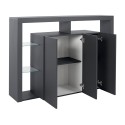 Credenza 3-türiges modernes Bücherregal mit Glasböden 150x40x100cm Allen. Preis
