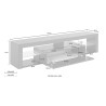 Moderner TV-Schrank mit Klappe, Glasablagen, 160 cm Helix 