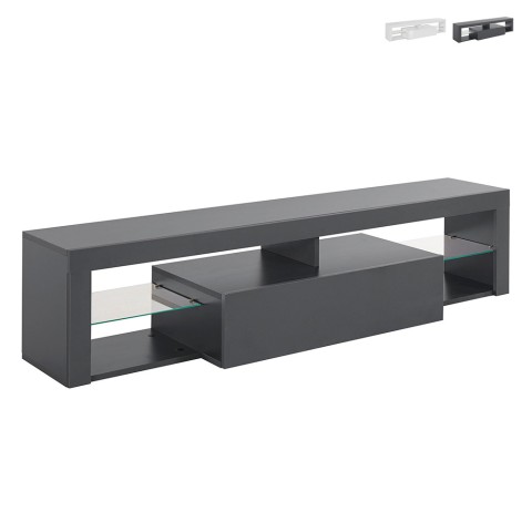 Moderner TV-Schrank mit Klappe, Glasablagen, 160 cm Helix Aktion