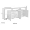 Große Wohnzimmer-Kommode mit 4 Türen 220x40x80, modernes Design, Towyn 