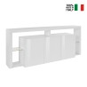 Sideboard 3 Türen 200x40x80cm modernes Bücherregal mit Glasböden Pibrac Katalog