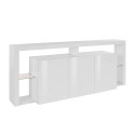 Sideboard 3 Türen 200x40x80cm modernes Bücherregal mit Glasböden Pibrac Eigenschaften