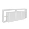 Sideboard 3 Türen 200x40x80cm modernes Bücherregal mit Glasböden Pibrac Eigenschaften