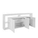 Sideboard 3 Türen 200x40x80cm modernes Bücherregal mit Glasböden Pibrac Preis