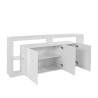Sideboard 3 Türen 200x40x80cm modernes Bücherregal mit Glasböden Pibrac Preis