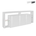 Sideboard 3 Türen 200x40x80cm modernes Bücherregal mit Glasböden Pibrac Verkauf