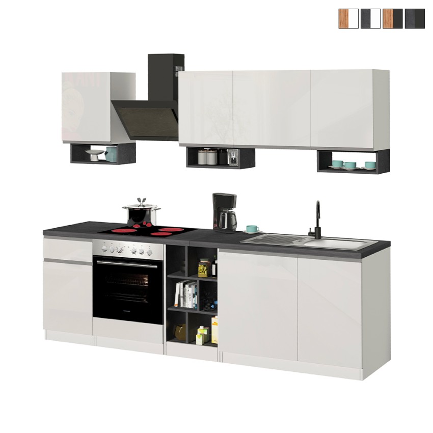 Modulare Einbauküche 256cm modernes Design Domina Angebot