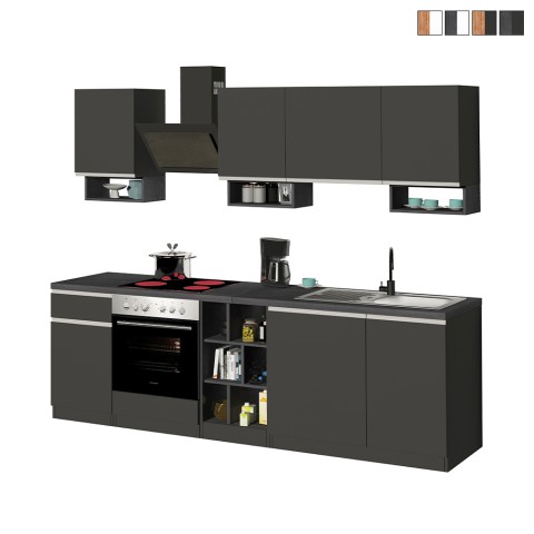 Modulare Einbauküche 256cm modernes Design Domina Aktion