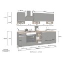 Modulare Einbauküche 256cm modernes Design Domina 