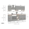 Modulare Einbauküche 256cm modernes Design Domina 