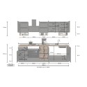 Modulare Einbauküche 256cm modernes Design Domina 