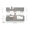 Modulare Einbauküche 256cm modernes Design Domina 