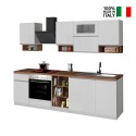 Moderne modulare Küche, lineares Design, 256 cm, Modell Essence Maße